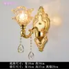Luminária de Parede de Cristal Dourado Estilo Europeu, Lâmpada Simples para Quarto ao Lado da Cama, Dupla Cabeça para Parede de Fundo da Sala de Estar, Luminária de Parede para Corredor e Escada