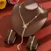 Conjunto de Joias Novo Coreano Doce Borboleta com Franja Colar e Brincos, Moderno e Fresco, Corrente de Clavícula Galvanizada Ecológica