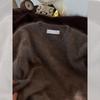 Suéter Pulôver Gola Redonda de Mohair Macio e Ceroso Marrom Maillard Feminino Outono e Inverno Peça Externa Leite Fufu Tricô Espessado
