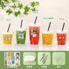 Vaso Desechable para Té de Leche, Vaso para Café Helado, Vaso para Bebidas Frías para Mascotas con Tapa y Popote, Vaso de Empaque Comercial para Bebidas