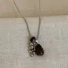 Colar de Moda Nicho da Coreia do Sul Blogger Pedra Mancha Olho de Tigre Pingente de Cacho de Uva Corrente Longa de Suéter de Alta Qualidade