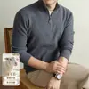 Suéter de lana mezclada antibacteriano de 10 A, engrosado, 410 g, para hombre, modelo nuevo Otoño e Invierno 2026, tejido de punto para hombre con cuello alto y media cremallera