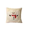 Funda de almohada Cojín de sofá Cojín estampado Muñeco de nieve de Navidad Árbol de Navidad Festival Decoración del hogar Funda de cojín cuadrada