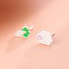 Pendientes de plata de ley 925 para mujer, elegantes y bonitos, con forma de cerdo y repollo, asimétricos, sencillos, joyería coreana de plata de ley.