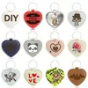 Llavero Popular con Forma de Corazón Transfronterizo Se Puede DIY Creativo Corazón Corazón de Durazno Corazón Rojo Llavero Colgante de Cuero PU Rojo