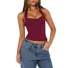 Zx25388 Transfronterizo Primavera y Verano Nuevo Estilo Sexy Realzador de Busto Elegante de Oficina Cuello de Corbata Halter Camisola Estilo Bm