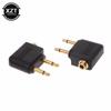 Adaptador de audio para auriculares de aviación de conversión directa de conector hembra de 3,5 a conector macho doble de dos vías para aeronaves.