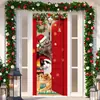 Cubierta de Puerta Navideña Temu Papá Noel Rompiendo el Muro Atmósfera de Llegada Fiesta Festiva Entrada de Puerta Tela Colgante de Bienvenida