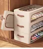Caja de Zapatos de Algodón y Lino Transparente - Organizador de Almacenamiento Debajo de la Cama con Diseño a Prueba de Polvo