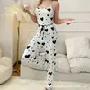 Ropa para el hogar de gran venta transfronteriza europea y americana, chaleco camisola de canalé, pijamas, ropa de abrigo para mujer, pantalones, traje de dos piezas
