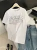 Camiseta de Manga Corta con Estampado de Letras Estilo Retro Chino Moda Americana para Mujer Verano Holgada Chic Estilo Hong Kong Top de Manga Media de Longitud Media