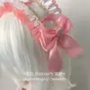 Diadema de Encaje Lolita Accesorios para el Cabello Lazo Negro Rosa Niña Accesorios Lolita Rosa y Blanco Kc
