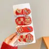 Horquilla de Peluche Roja de Año Nuevo 2025 para Niños Pinza Lateral para Flequillo de Niñas Pinza BB para el Cabello Horquilla para el Cabello