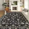 Alfombra para Sala de Estar Estilo Persa Retro Patrón Desgastado Fácil de Limpiar Resistente a Manchas Alfombra para Mesita de Noche de Dormitorio Alfombra para Sala de Estar Estudio