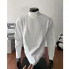 Outono 2026 Novo Masculino Dupla Face Toque de Veludo Gola Alta Camada Base Quente Manga Longa Toque de Alta Qualidade Masculino Camiseta Tendência