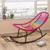Mecedora, sillón reclinable, mecedora de patio, mecedora lounge ampliada, mecedora de arcoíris de ratán, sillón reclinable de ocio para sala de estar en casa