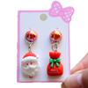 Pendientes de clip para orejas sin agujeros para niñas, aretes falsos navideños para niñas, aretes de princesas con dibujos animados