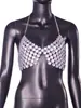 AYJ2026 Amazon Sexy Discoteca Hecho a Mano Playa Sexy Espalda Descubierta Piedras Preciosas Camiseta sin Mangas D208