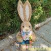 Artesanato de Palha Estilo Pastoral Coelho Feito à Mão 35cm Peter Rabbit Ornamento de Jardim Presente de Aniversário