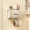 Porta-Papel Toalha para Lavatório, Rack de Armazenamento para Acessórios de Cabelo, Porta-Toalha de Rosto e Lenços de Papel para Banheiro sem Furos, Prateleira para Armazenamento de Faixas de Cabelo