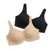 Amazon sujetador de gelatina sin costuras para mujer transfronterizo, sin varillas, escote en V profundo, push-up, cómodo, de soporte, lencería talla grande