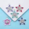 Accesorios para collar con colgante de estrella única tachonado de diamantes de goteo de aceite DIY transfronterizos, venta directa del fabricante, se puede mezclar en lotes