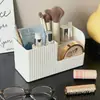 Ins Caja de Almacenamiento de Maquillaje de Escritorio con Compartimentos Organizador de Tocador Caja Estante a Prueba de Polvo Simple de Lujo Ligero