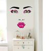 SK36002 mujer labios rojos moda personalidad sala de estar dormitorio mesita de noche pegatinas impermeables pegatinas de pared venta al por mayor de fábrica