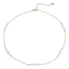 Colar de Pérolas Naturais de Água Doce Ak em Ouro 18K para Mulheres Europeias e Americanas, Corrente de Clavícula Estilo Tendência Simples Transfronteiriça