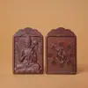 Madera Fulminada Doce Constelaciones Caballo Santo Patrón Meditando Guanyin Colgante Token Colgante Tallado Bodhisattva Madera de Azufaifo Fulminada