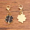 Accesorios de joyería de aleación multicolor y multiestilo, dijes colgantes de esmalte dorado KC, colgantes de flor, corazón, pentagrama y chile
