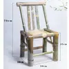 Silla de Bambú con Respaldo, Silla de Bambú Estilo Vintage, Silla de Ratán Tejido, Silla de Ocio para Balcón, Taburete de Bambú Simple para Uso Doméstico, Adecuada para Beber Té
