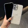 Proteção para Olhos Adequada para Capa de Celular Padrão Concha Apple 16 iPhone 17 Estiloso 15 Lente com Glitter Filme Protetor Capa Branca