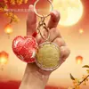 Novo chaveiro em formato de bolo da lua de ouro puro 999, um presente perfeito para o Festival do Meio Outono, disponível para atacado