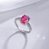 Anel de zircônia oval rubi feminino nicho luxo leve totalmente cravejado de diamantes anel de boca aberta moda anel requintado