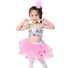 Disfraz infantil del 1 de junio para niños y niñas falda abullonada de lentejuelas falda de gasa vestido de princesa para danza jazz disfraz para actuación de pasarela