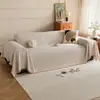 Funda de sofá de espiga color crema borla de hilo de algodón cojín de sofá funda de sofá universal para todas las estaciones toalla de sofá de cobertura total