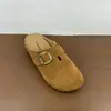 Mules sin talón de suela gruesa estilo Birkenstock para mujer, que aumentan la altura, Nuevo Modelo de Primavera 2026 Más Vendido, Zapatos de Mujer sin Talón con Puntera Cerrada
