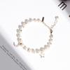 Pulsera de Perlas de Agua Dulce Badu Cristal Fresa Cristal Femenina Flor de Durazno Diseño de Nicho Estudiante Versátil Accesorios para la Mano