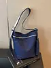 Bolsa estilo preguiçoso feminina 2026 nova bolsa de lona moda casual para trabalho deslocamento bolsa de ombro única bolsa transversal tipo balde