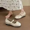 Zapatos Planos Franceses Mary de Venta Caliente para Mujer 2026 Otoño Nuevo Estilo Aumentadores de Altura Cuero Genuino Zapatos de Noche para Falda Pequeña Mujer