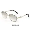 Patillas Ligeras de Lujo con Adorno de Perlas, Gafas de Sol Sin Marco de Gama Alta para Mujer, Populares para Fotos de Maquillaje Natural, Gafas de Sol con Protección Solar