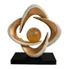 Adorno de Artesanía de Resina con Bola de Cristal de Arte Abstracto Amarillo para Sala de Estar, Entrada, Decoración de Oficina, Producto de Nicho de Alta Gama