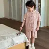 Ropa de Verano para Niños Nuevo Conjunto de Camisa Estilo Chino Nuevo Modelo 2026 Conjunto de Verano Estilo Tradicional Chino para Niños Pequeño Caballero Ropa de Verano Hanfu para Niños