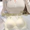 Ropa Interior de Dibujos Animados sin Marcas para Pecho Pequeño de Mujer Push-up Fino Exterior Tipo Pecho Ampliado Sin Aro de Acero Soporte Superior Cómodo Suave Sujetador de Soporte
