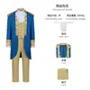 Traje de Halloween Retro para Advogado de Desempenho Presidencial Washington Roupa de Desempenho Traje de Cavalheiro com Cauda