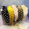 Directo de fábrica nueva versátil terciopelo uña nudo de perla diadema color coreano medio nudo de perla anillo para el pelo