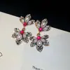 Set de Collar y Aretes de Flor de Pedrería Perla Retro Europeo y Americano Lujo Ligero Gama Alta Exquisito Accesorios de Trabajo Pesado Versátil