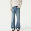 Jeans Ligeramente Acampanados para Hombre OT, Pantalones de Moda Vintage Retro Americano de Corte Limpio, Pantalones Básicos Simples