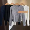 Otoño e invierno vintage diario versátil para ir al trabajo cálido adelgazante tejido de ochos chaqueta suéter cárdigan 13397